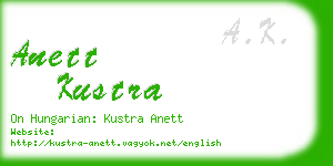 anett kustra business card